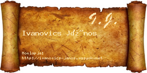 Ivanovics János névjegykártya