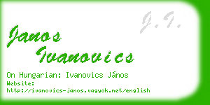 janos ivanovics business card
