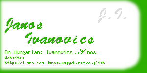 janos ivanovics business card